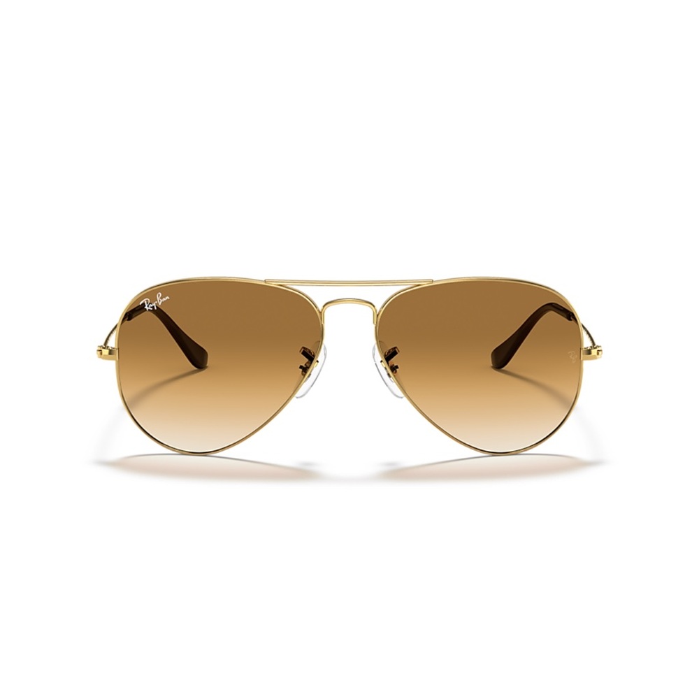 Ray-Ban Gold Frame Sunglasses with Brown Lenses